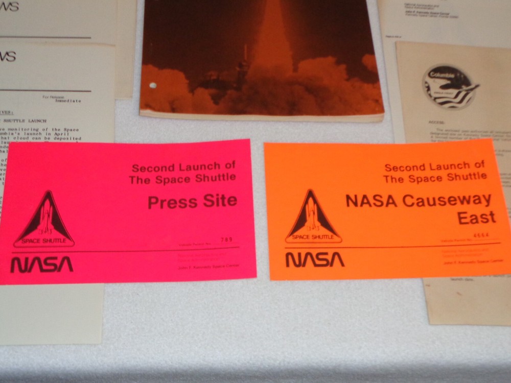 NASA Space Shuttle Second Launch STS-2 Media Press Kit Permits & Papers Lot Rare
