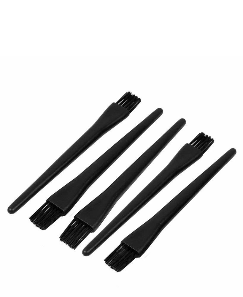 5 Pcs Black Plastic Straight Handle Computer PC Vents Anti Static ESD Dust Brush