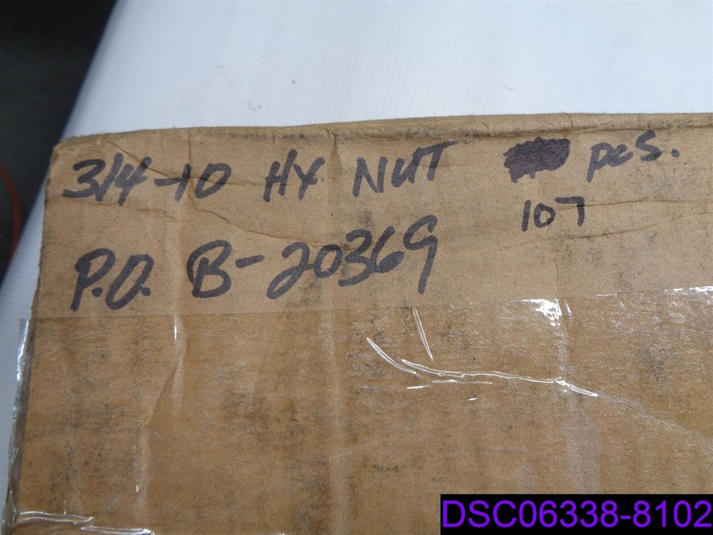 Qty = 107: 3/4-10 Hex Nut