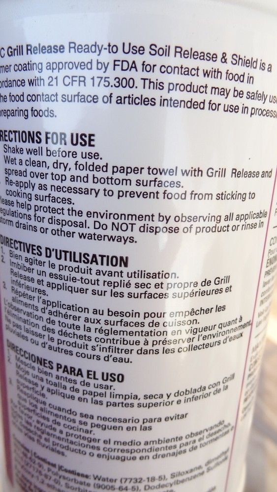 Kay Grill Release Ready To Use Soil Release & Shield 1 Quart - 6/case 1111967