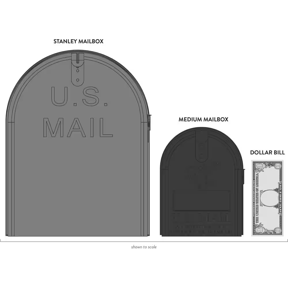 Heavy-Duty Extra Large Jumbo Post Mount Rural Mailbox Galvanized Steel Package