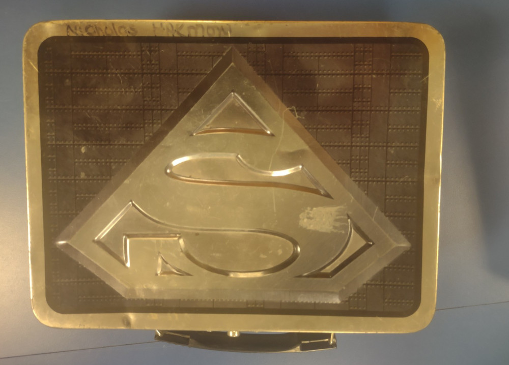 Superman Lunchbox Silver Embossed