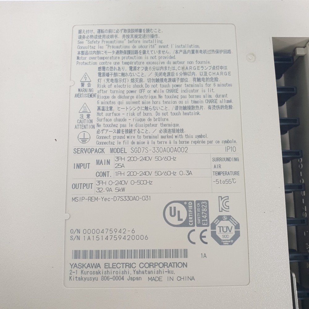 Yaskawa SGD7S-330A00A002 Servopack Servo Drive