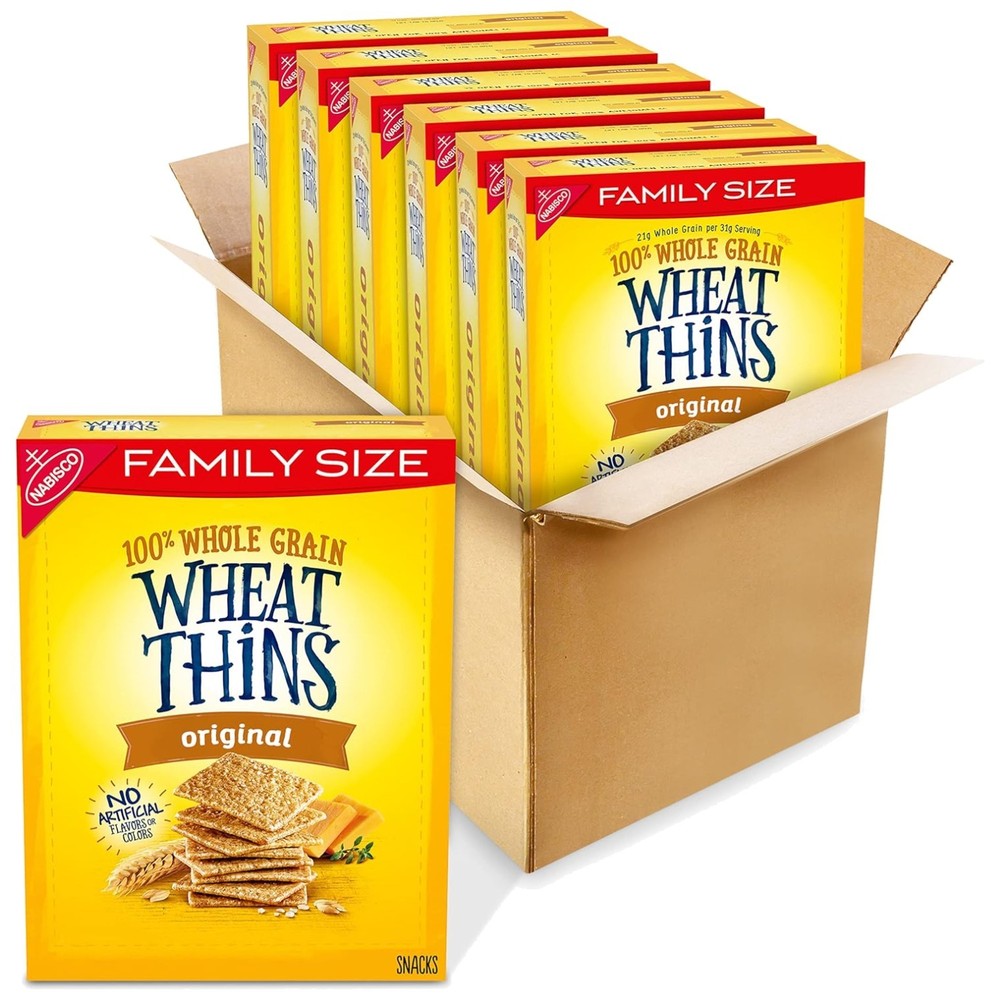 Crunchy Whole Grain Crackers, 6 Boxes, Family Size