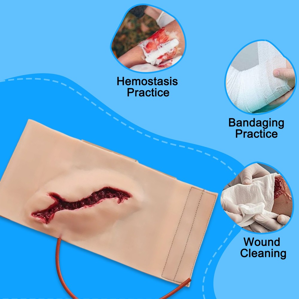 Wearable Leg Laceration Wound Training Model, Bleeding Control Practice Kit