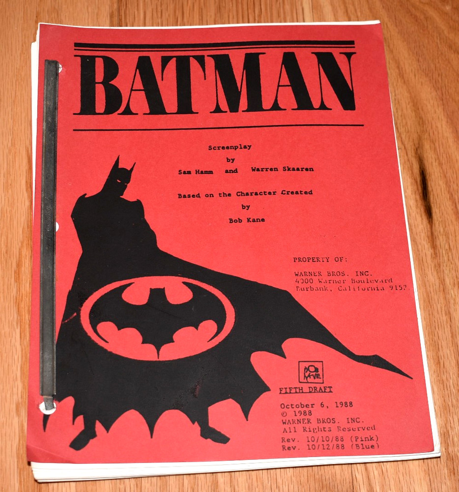 1988 Batman Screenplay 5th Draft By Sam Hamm Warner Bros October 6th Original