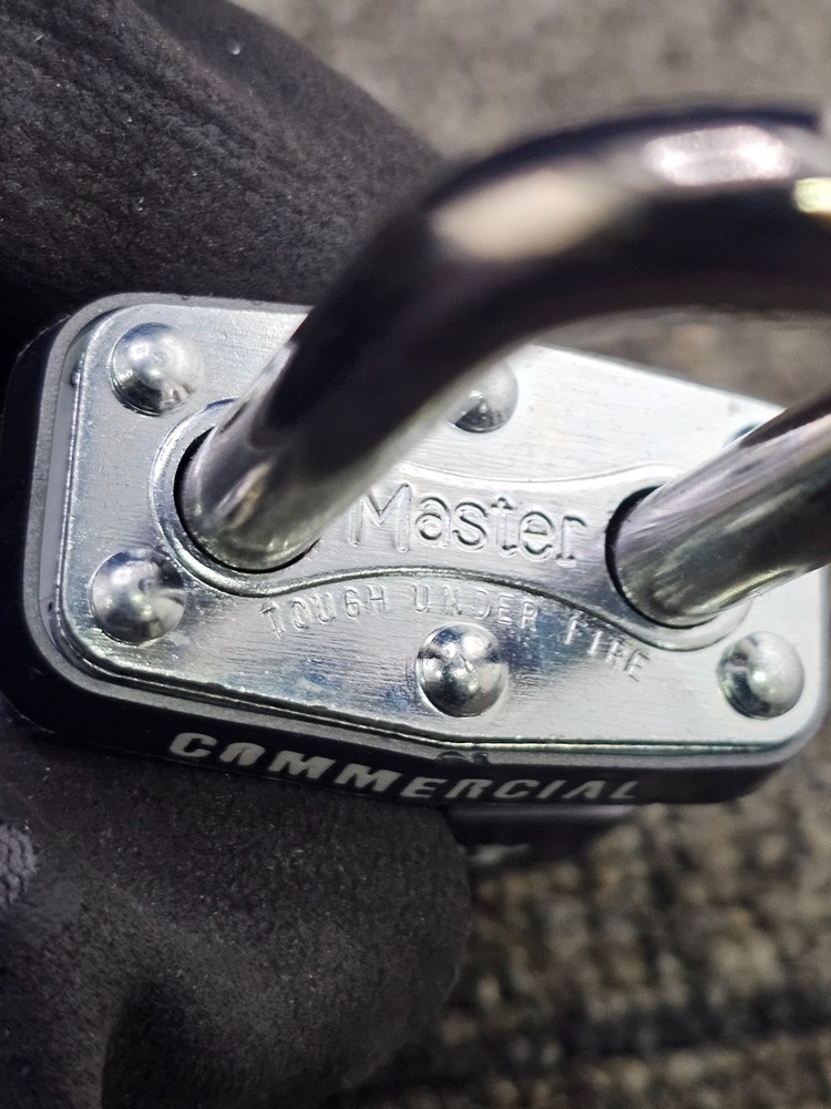 (QTY 2) Master Lock 3KALF: Padlock Keyed Alike Long Shackle Rectangular Steel