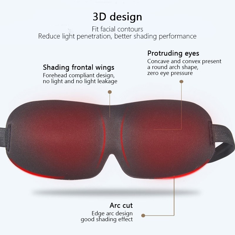 3D Eye Mask Sleep Soft Padded Shade Cover Rest Relax Blindfold Light Blocking