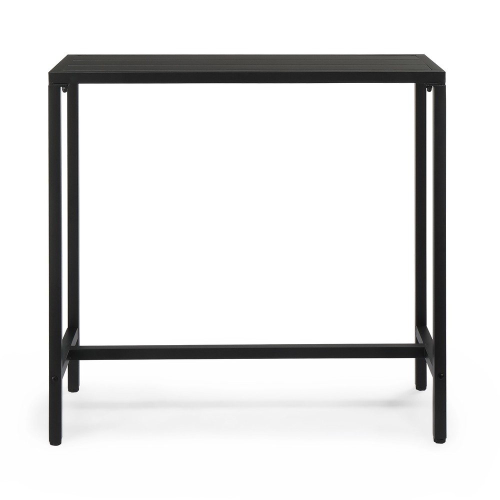 40in Iron With Adjustment Knob Patio Bar Table Black