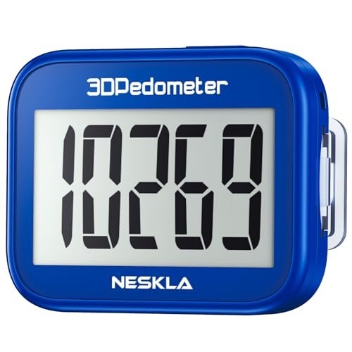 3D Step Counter Pedometer with Large Display, Clip Lanyard, Accurate Tracker for