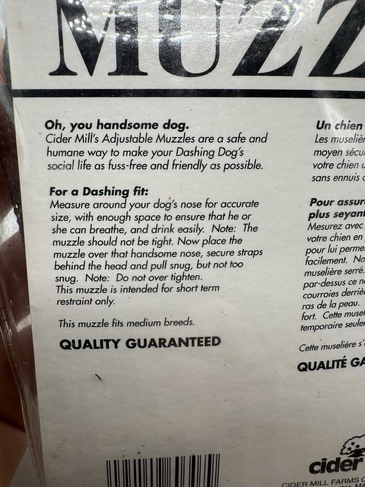 Dashing Dogs Medium Adjustable Nylon Muzzle