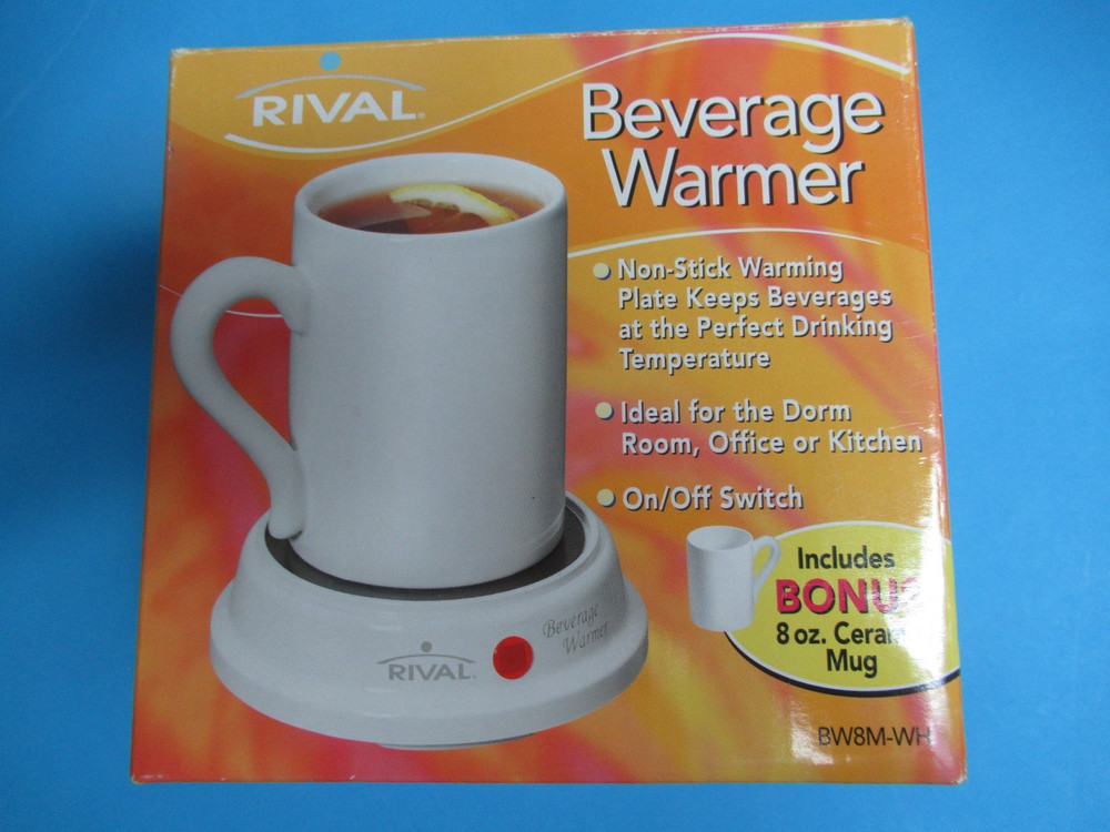 Rival Beverage /Soup Warmer Includes 8 Oz White Ceramic Mug - New IN BOX. INST