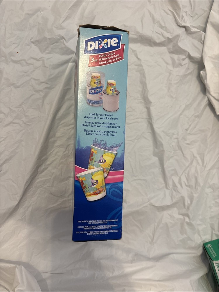 Vintage Dixie Discontinued Ocean Fish 3oz Bath Cup Refill Open Box Approx 80 Cup