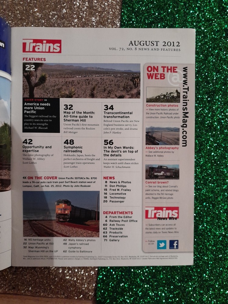 Trains Magazine Lot 7 Issues