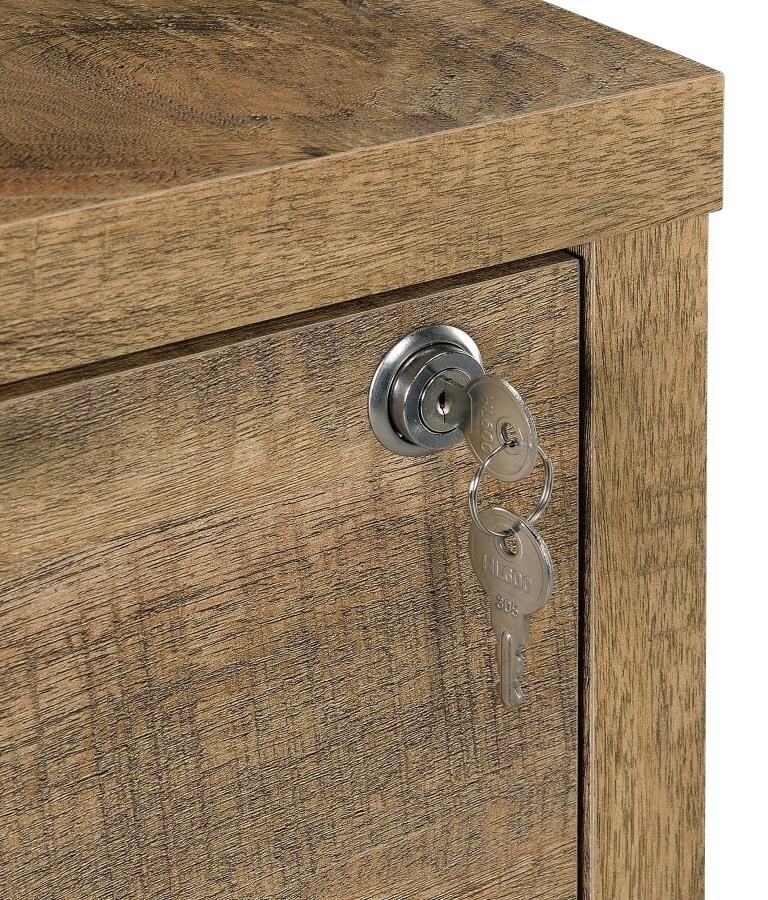 Westpark 3-shelf Bookcase with USB and Lockable Drawer in Mango