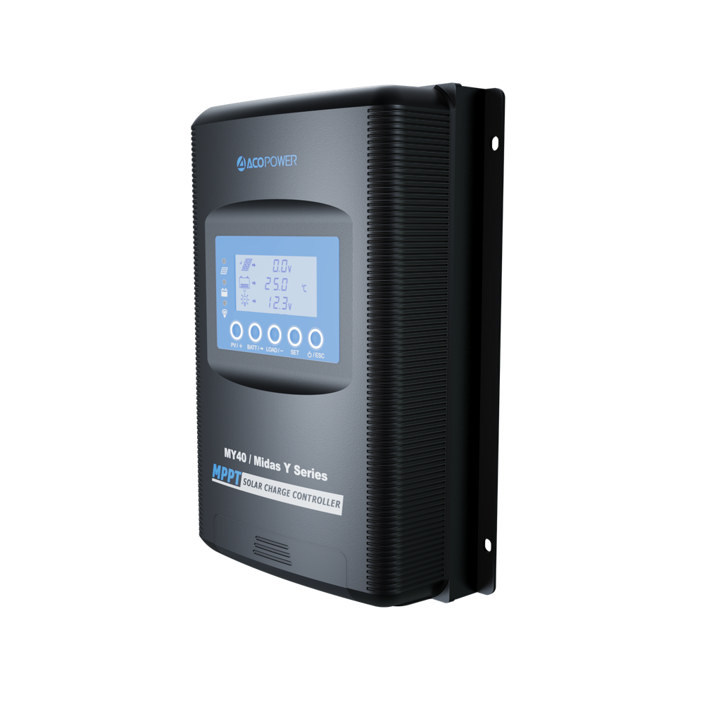 ACOPOWER Midas 40A MPPT Negative Ground Solar Panel Charge Controller LCD Displa