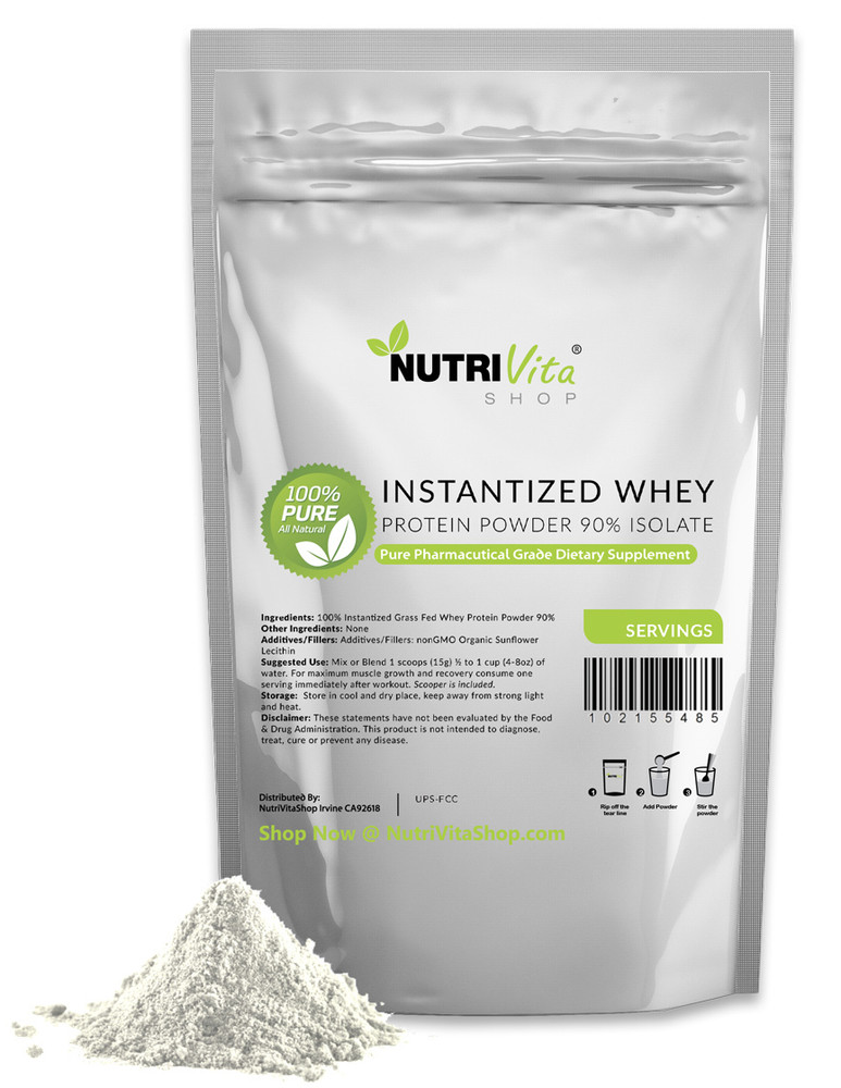 5lb 100% Pure Grass Fed Instantized Whey Protein Isolate 90% Unflavored
