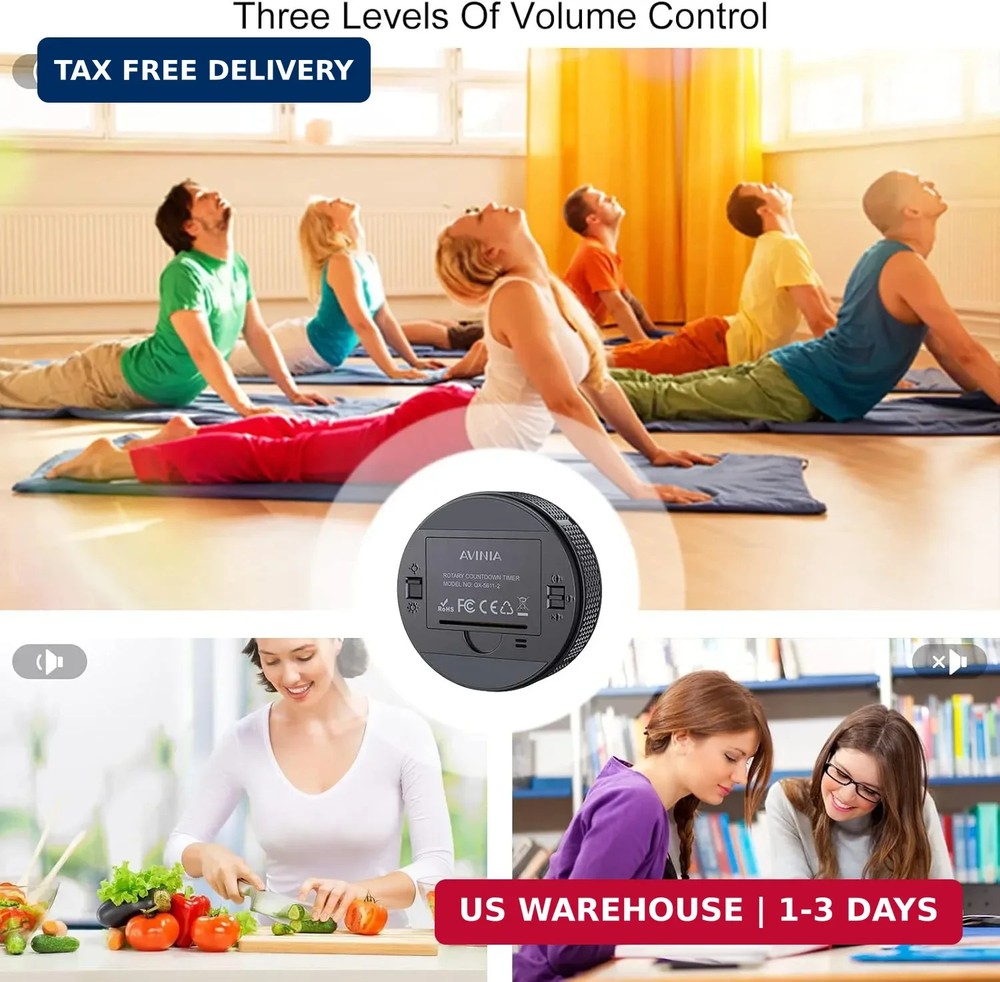 AVINIA Digital Kitchen Timers, Visual timers Large LED Display Magnetic Countdow