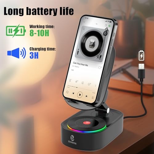 5in1 Wireless Induction Audio Bluetooth Speaker with Phone Stand,Work Time