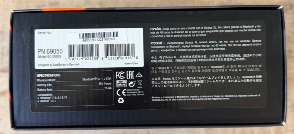 SteelSeries Stratus XL Wireless Controller Windows Android Bluetooth Black NEW