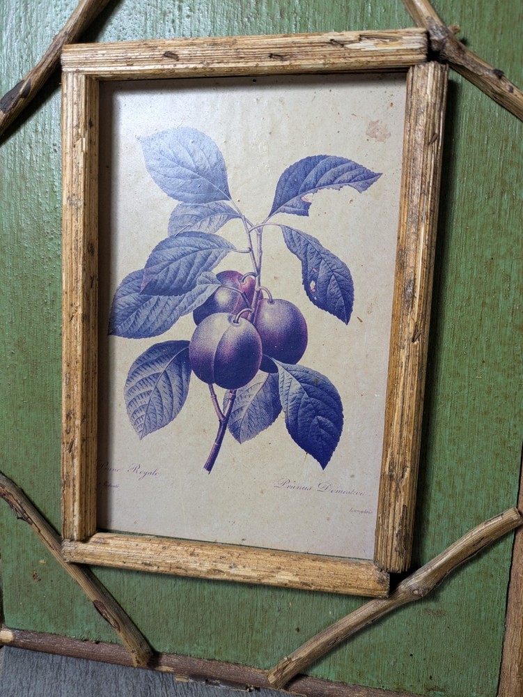 Vintage Rustic Twig Table Top 3-Panel Folding Screen Victorian Boho Chic Asian