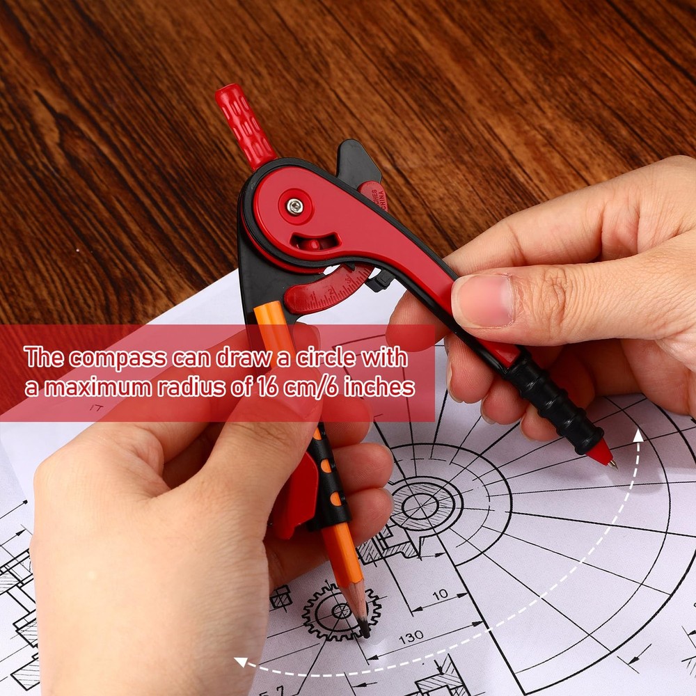 Zonon Student Protractor and Compass Set, Geometry Math Set Red