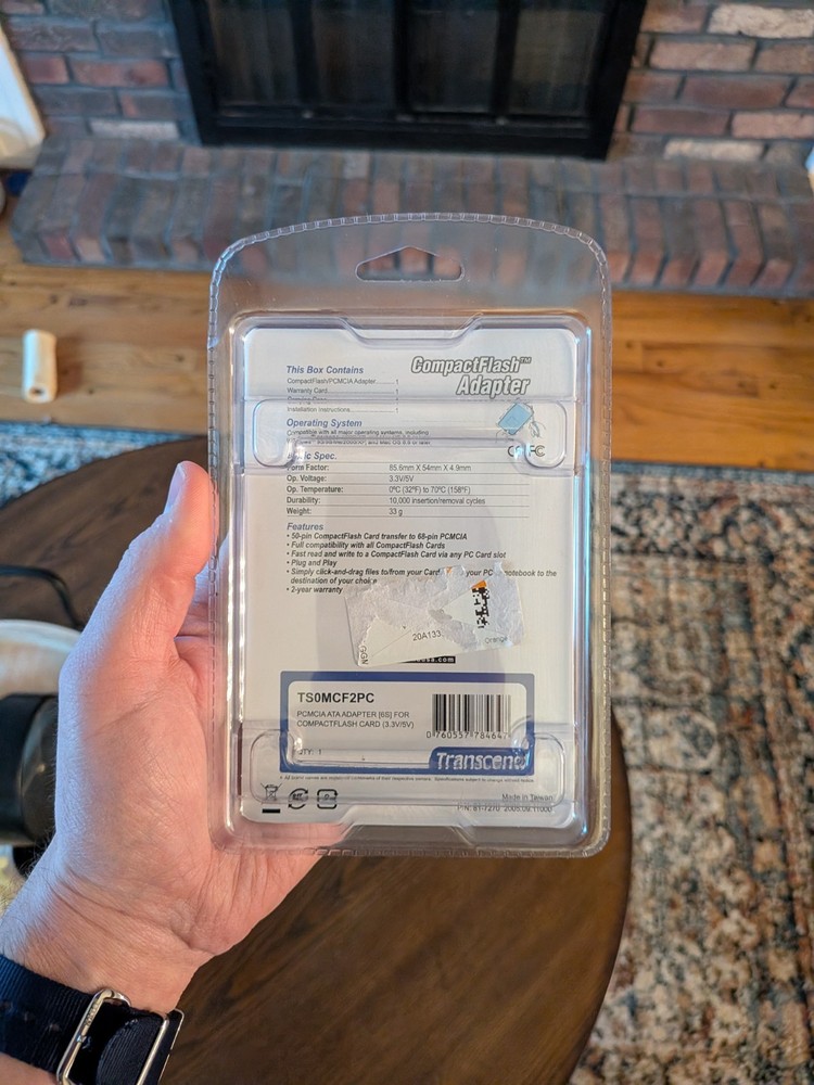 TRANSCEND Compact Flash Adapter: Model TS0MCF2PC (Brand New)