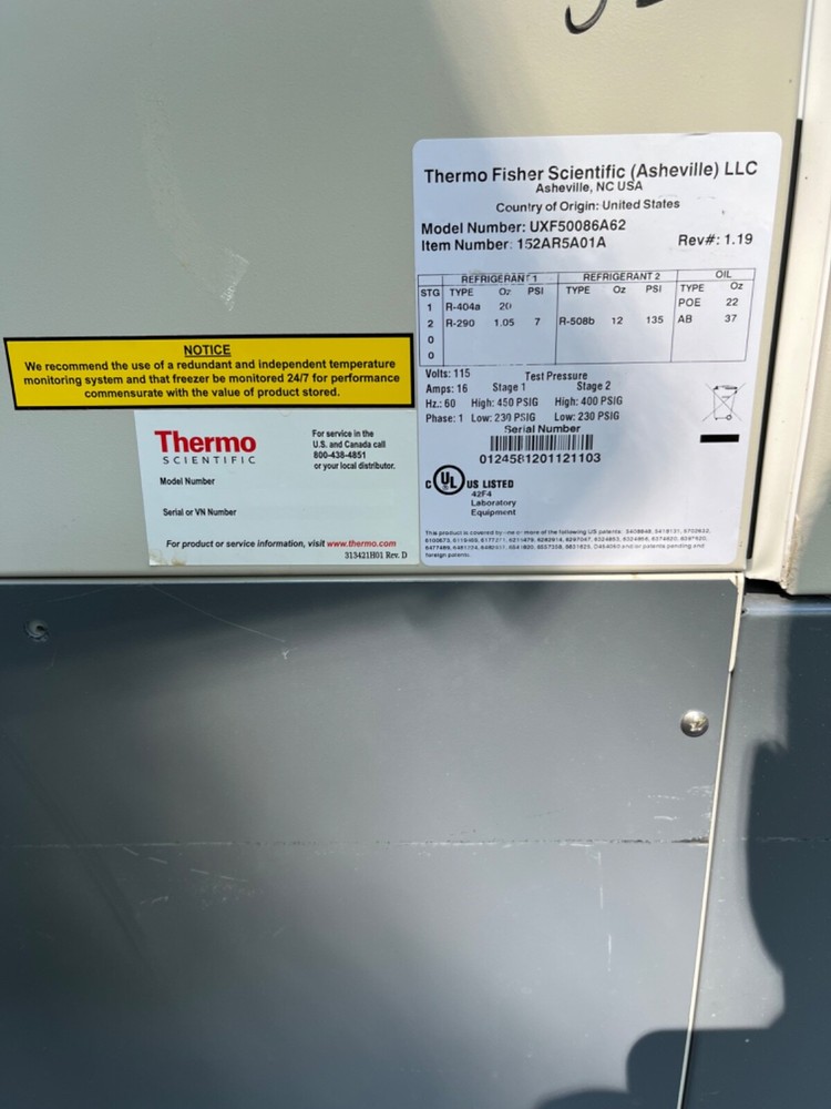 Thermo Scientific Revco UXF Freezer