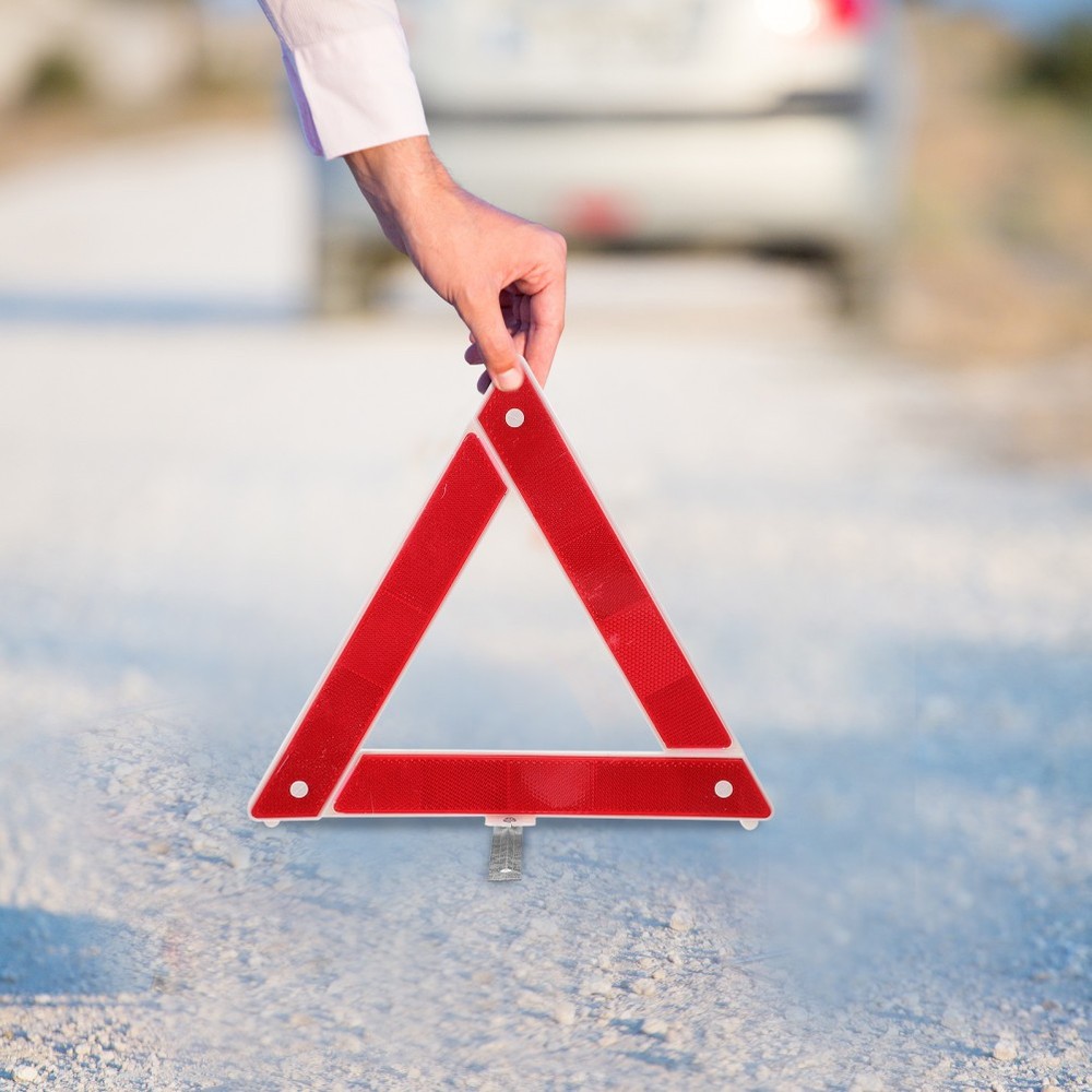 Reflective Triangle Warning Sign Triangles Emergency Roadside Car Safety