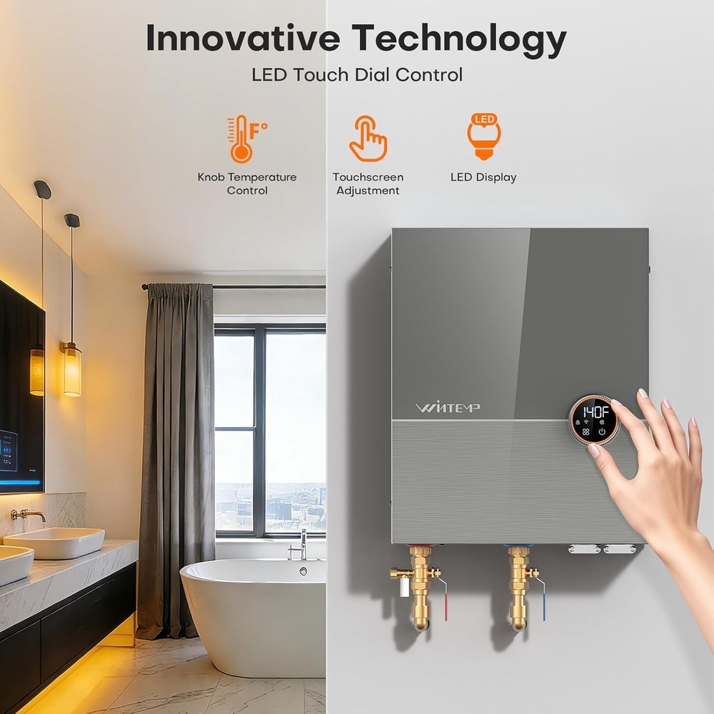 18kW Electric Tankless Water Heater 240V 4.3 GPM WiFi ETL On Demand Gray