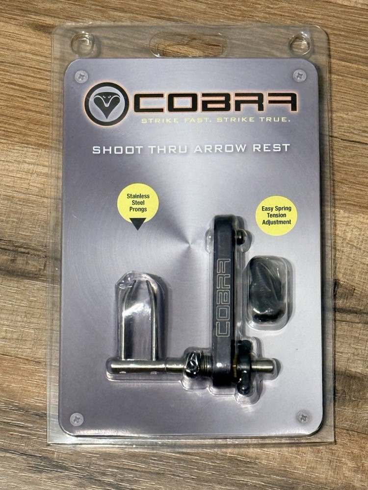 Cobra Shoot Thru Arrow Rest Black Adjustable