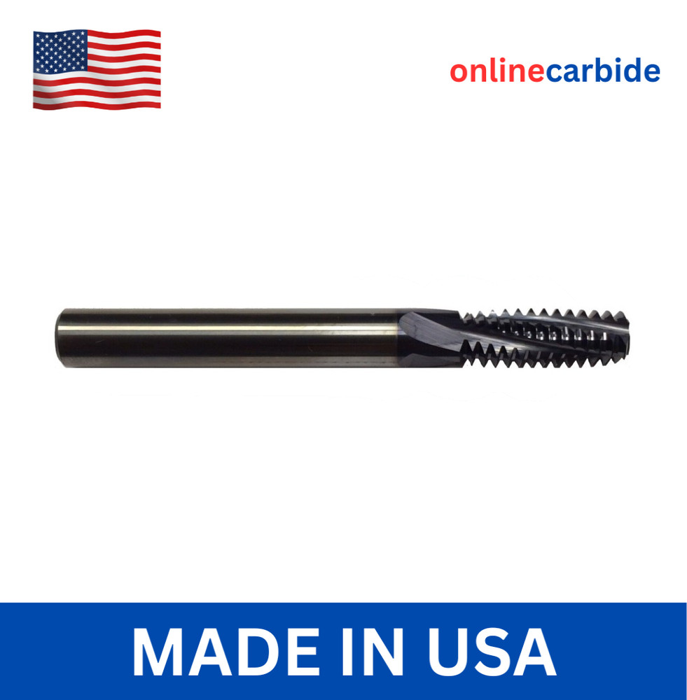 7/8-14 UN Solid Carbide Thread Mill - TiAlN Coated - Full Form USA Made