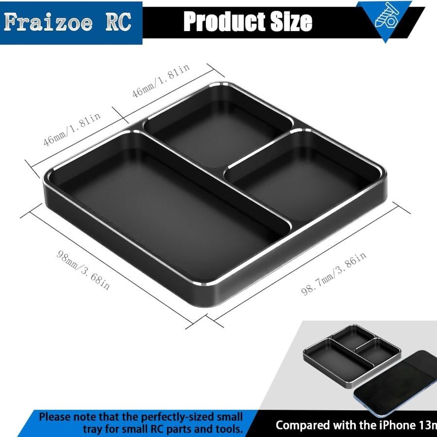 Magnetic Screw Organizer Tray - Screw Holder for RC Models, Electronics-Black