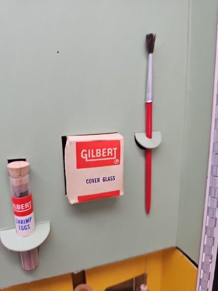 GILBERT Microscope & Lab Set in metal case incomplete