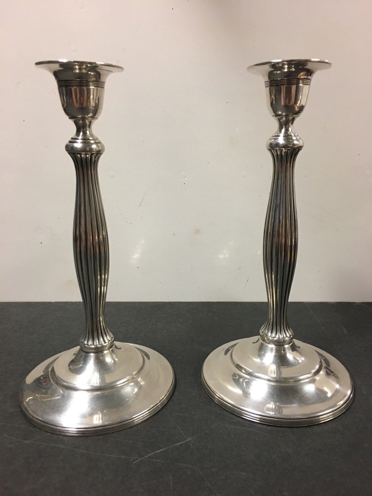 W. M. Rogers Silverplate Candlestick Holders 9"