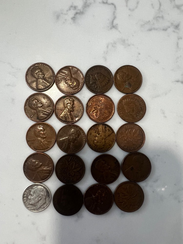 1959 D silver dime + random other coins pictured