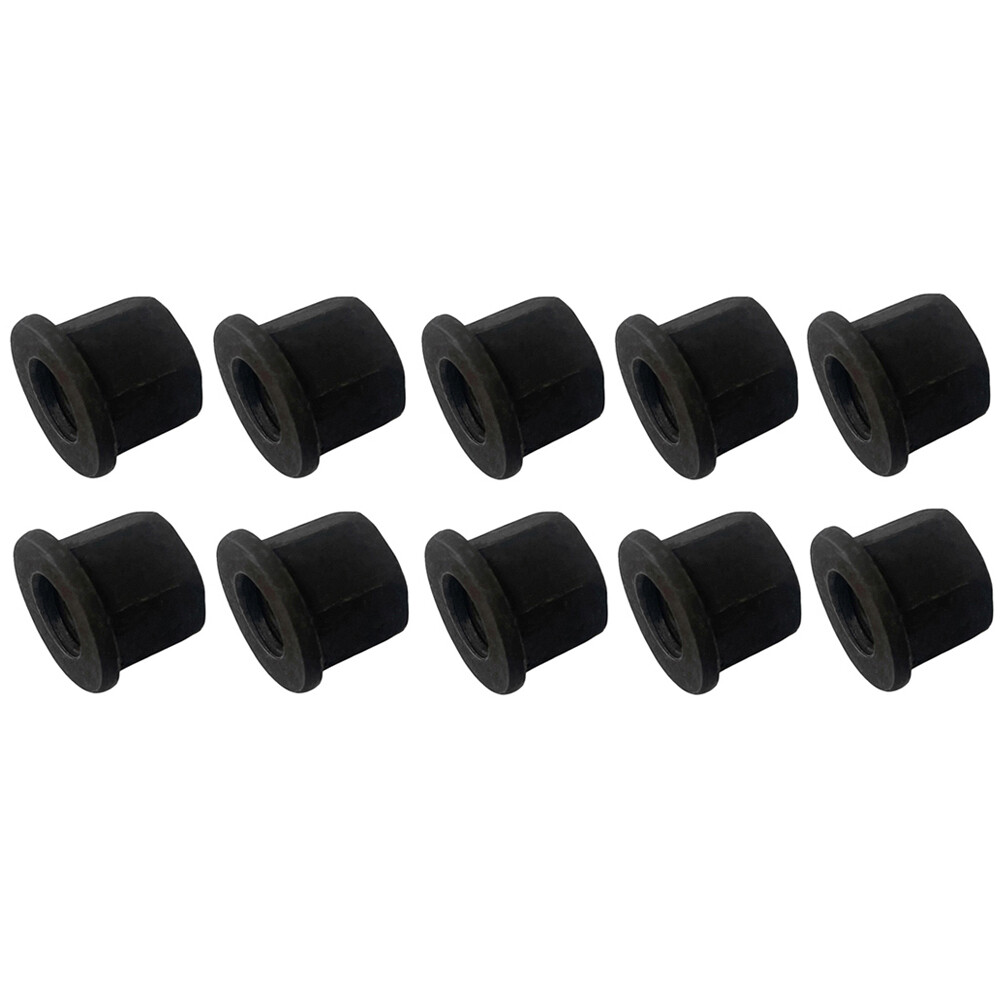 Black Oxide Finish 1/2"-13 Thread Flange Nut Steel Hex Threading 10 Pc