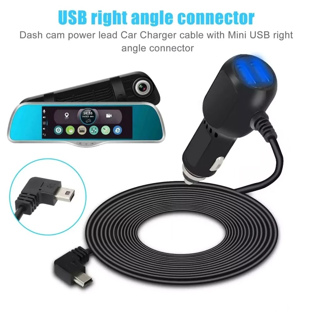 Secure USB Connection Car Charger Cable Power Cord Supply for Camera GPS
