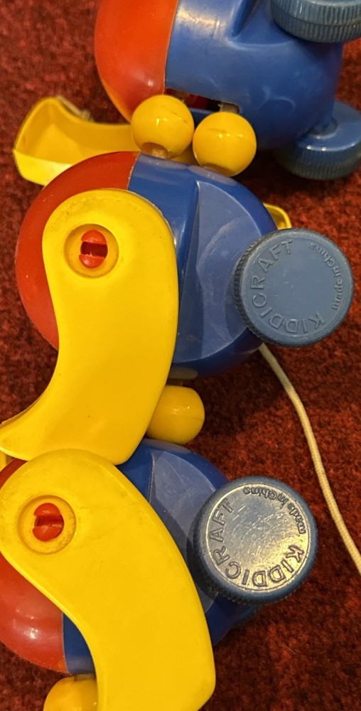 Vintage Kiddicraft Caterpillar Pull Toy Clatterpillar Pull Along