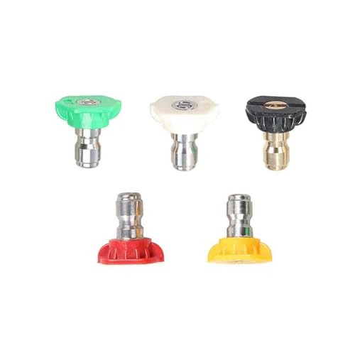 5 Pack Pressure Washer Nozzle Tips Multiple Degrees, 1/4 INCH (2.5 GPM), Power