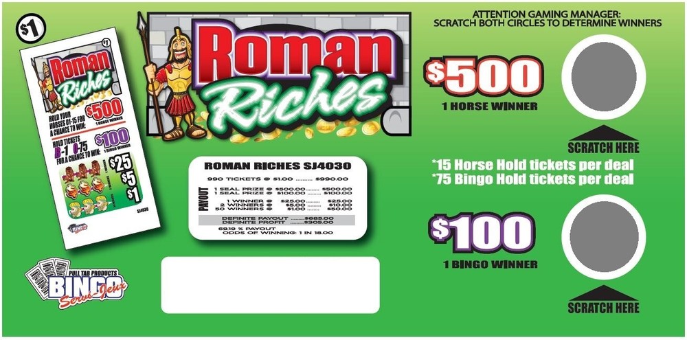 NEW pull tickets ROMAN RICHES - Seal Card Tabs