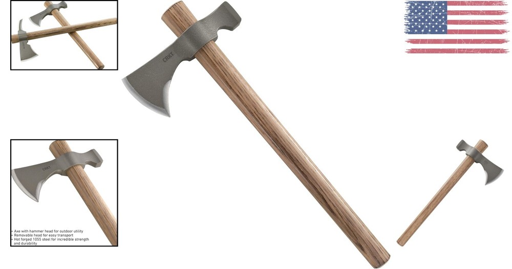 Rugged Forged Versatile Tomahawk Axe: Carbon Steel Blade, Hickory Handle