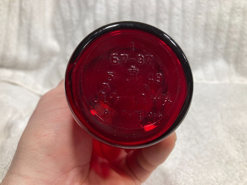 Royal Ruby 1949 Anchorglass Schlitz 67-37 9.5" Experimental Rare
