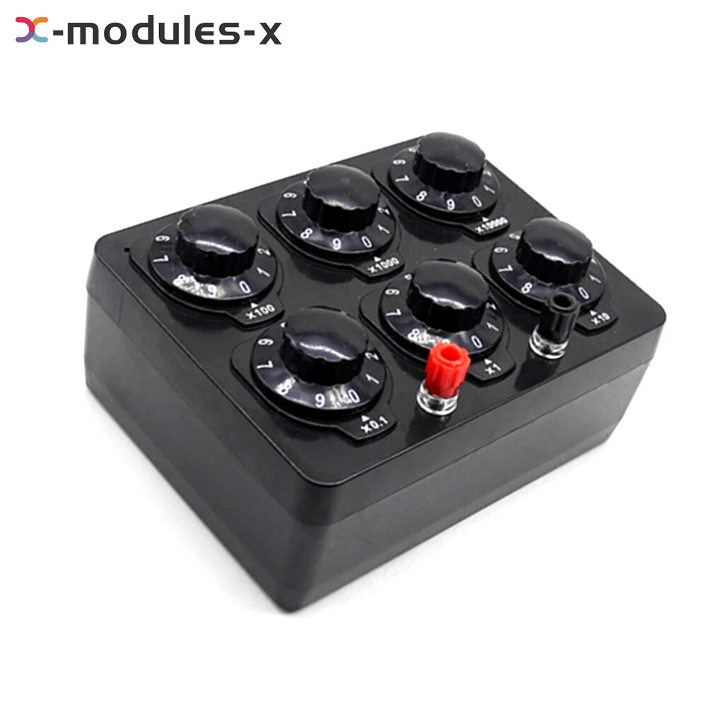 0-99999Ohm Simple Resistance Box 6knobs Resistor Electricity Teaching Instrument