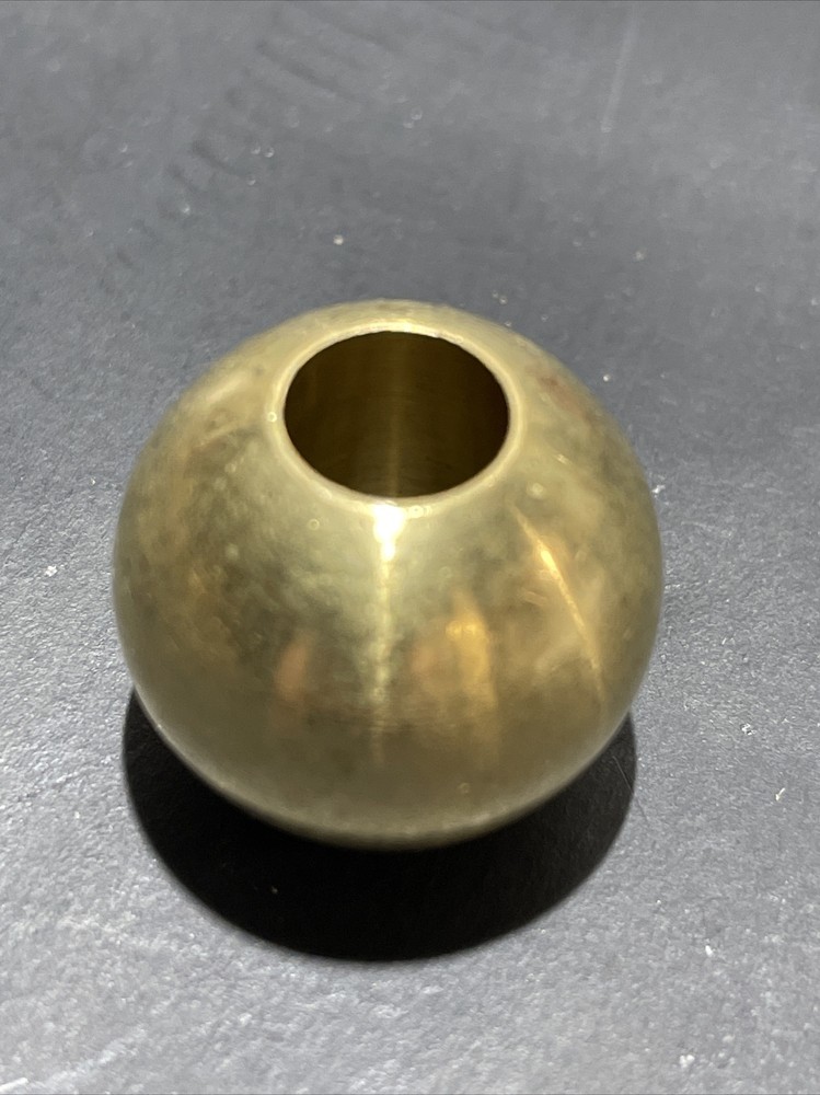 1 1/8” Diameter ~ SOLID BRASS BALL ~ 1/8 IPS Thru Hole ~ Unfinished Brass