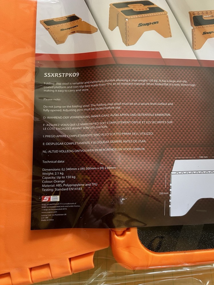 Snap On Step Stool Orange