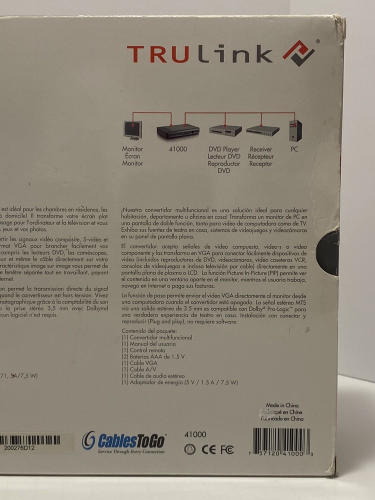 Trulink 41000 Multi-Function Converter With CatV Tuner Open Box