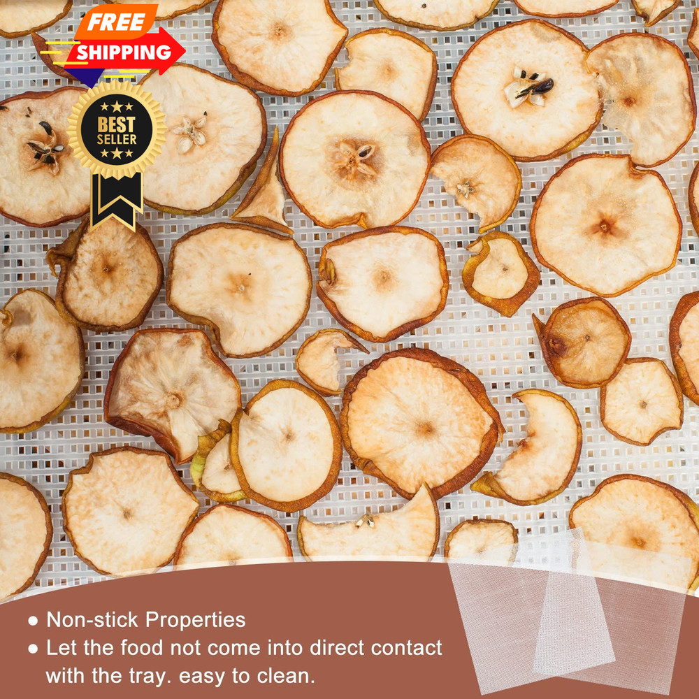 8 Pcs Silicone Dehydrator Mats 10 Mesh Screen Sheets Brown
