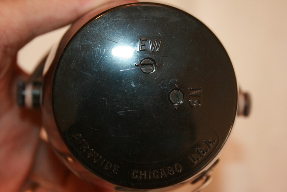 Vtg Airguide Illuminated Compass Shield Adjustable Mount W/Movable Sun EUC