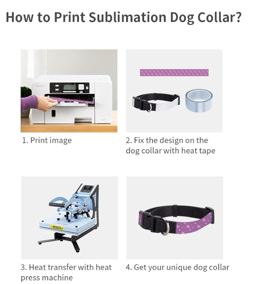 Craft Express Sublimation Dog Collars 4 Pack - Blanks - New - Adjustable